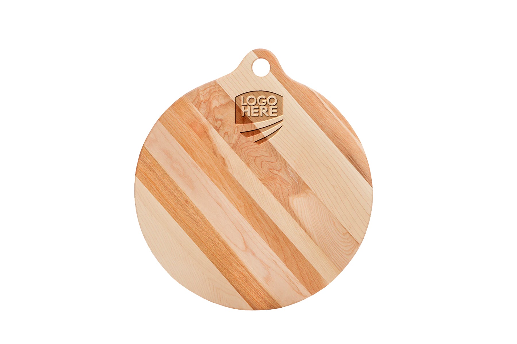 Round Maple Wood Cutting Board with Handle